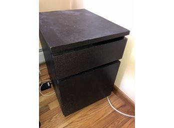 File Cabinet Two Drawer Black Wood 16x24x20