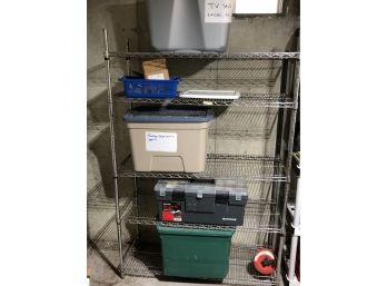 Metal Shelving W Full Containers