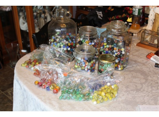 Collection Of Jars Of Marbles