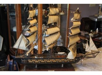 Large Wood Model Ship