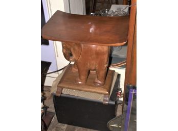 Carved Elephant Seat Stool