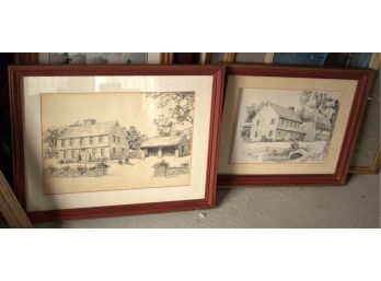 2 Ink Drawings Or Sketches