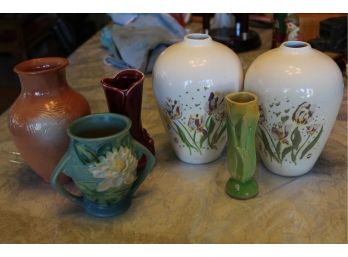 Vintage Vase Pottery Lot Roseville Weiss