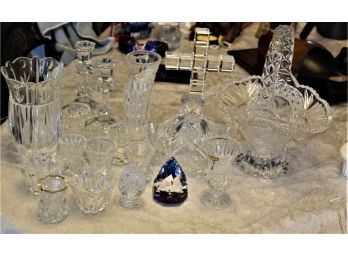 Crystal And Glass Lot Decorative Items