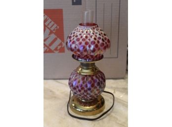 Fenton 1986 Connoisseur Collection Boudoir Lamp Opalescent Cranberry