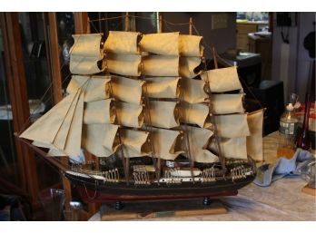 Large Wood Model Ship