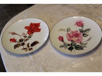 2 Noritake Flower Plates