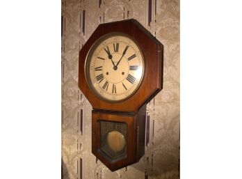 Vintage Verichron Wall Clock Key Wind