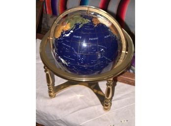 Brass And Gemstone Globe