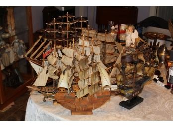 Wood Ship Models 9 Pieces