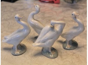 4 Lladro Goose Figurines