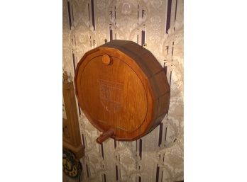 Keg Wall Mount With Liquor Set Inside