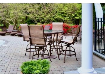 Outdoor Round High Table With Bar Chairs 2 0f 2