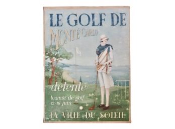 GOLF A MONTE CARLO By Fabrice De Villanueve # 47/998 Certificate Of Authenticity