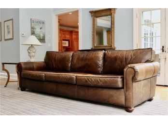 RESTORATION HARDWARE GenuineLeather And Velour Sofa