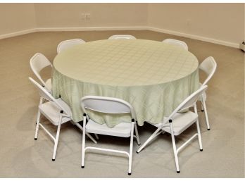 Commercial Grade 5 Ft. Round Wood And Metal Party Table 4 Of 5