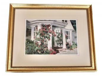 Original Watercolor By KAREN NORTH WELLS Summer Roses - The Big House #144/250