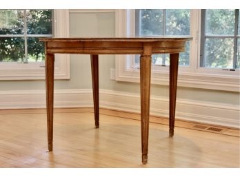 Vintage Round End Table With Custom Cover And Protective Glass