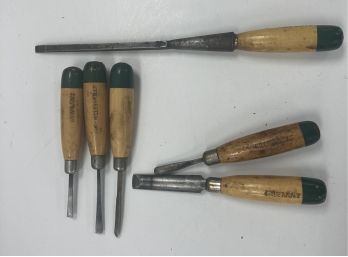 Group (H) Of 6 Vintage MIllers-Falls Wood Chisels