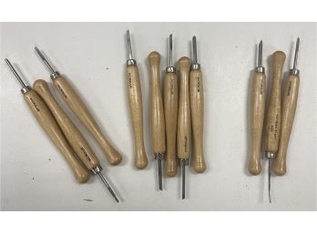 Group (T) Set Of Eleven Microlux Wood Carving Tools