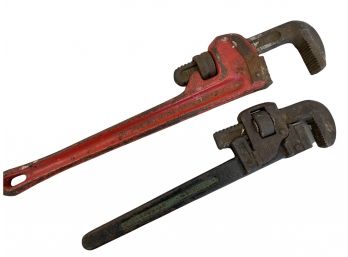 Two Vintage Pipe Wrenches