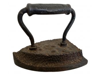 Hand Forged 7' Cast Iron Sad Iron (E)