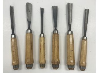 Group (G) Of 6 Vintage Ulmia Wood Chisels