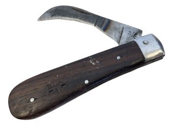 Vintage Valor 11504 Folding Knife With Wood Handle (E)