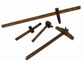 Four Antique Wood Cutting Gauges