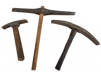 Three Antique Pick Hammers (A)