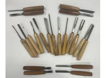 Group (I) Of 21 Vintage West German Wood Chisels