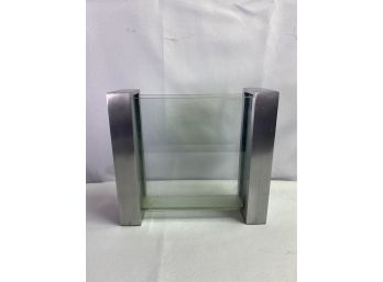 Modern Glass And Chrome Vase