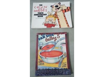 Calvin And Hobbes Anniversary Book & Farside Gallery 5 - Lot Of 2 Humor Books
