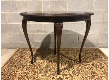 Oval Console Table With Beveled Glass Top
