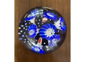 Beautiful Hand Blown Art Glass Spherical Paperweight