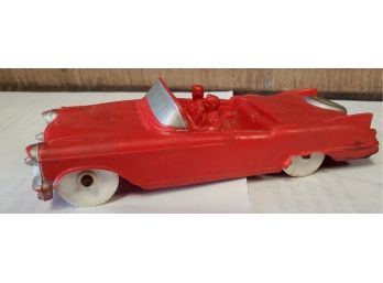 Antique Red Rubber Lincoln Kit Convertible With Driver & Passenger Circa 1940s - 1950s.