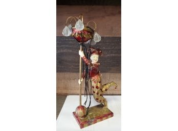 Jovial Court Jester Candlestick Holder 11' Tall