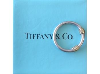 Antique Tiffany & Co Sterling Silver And 18kt Gold Ring -  Size 6 - Comes In A Tiffany Blue Gift Box