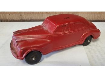 Antique Large Auburn Oldsmobile Sedan Car, Made USA, Thick Red Rubber, Driver In The Side Window, Black Tires