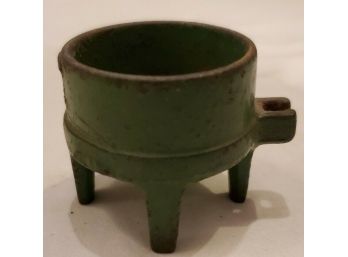 Antique Kilgore Manf Co Cast Iron Toy -dollhouse Furniture& Tools Orig Green Paint Wash Tub /4 - Legged Bucket