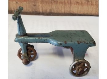 Antique Kilgore Cast Iron Original Blue Paint Child's Scooter