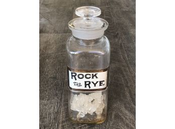 Vintage Apothecary Rock And Rye Whiskey Bottle: Whiskey And Rock Candy. Circa 1870-1880.