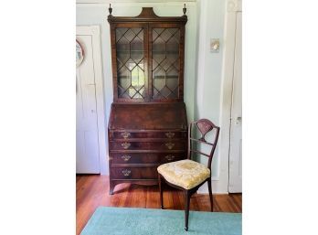 Beautiful Victorian Secretary Bookcase With Chair