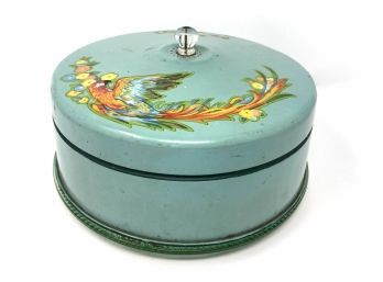 Midcentury Parrot Cake Cover With Cake Plate