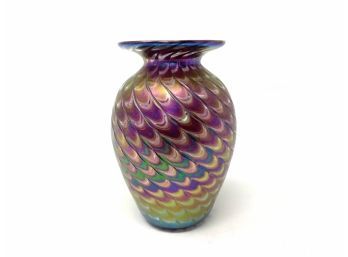 Vintage Art Glass Vase Dated 1984