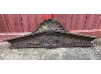 Large Antique Carved Wooden Victorian Pediment