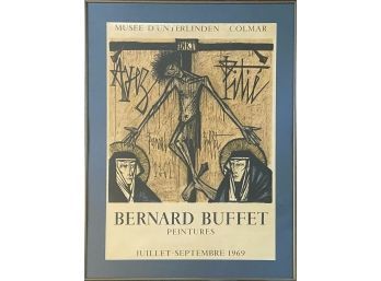 Framed Bernard Buffet French Exhibition Poster And Book On Buffet