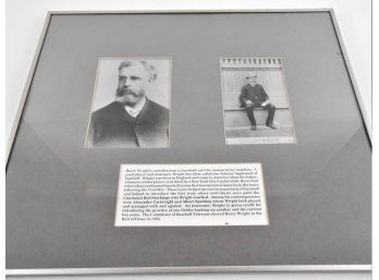 Photos - Framed - BASEBALL Harry Wright-  Unique Artifact Created By The Hall Of Fame For A Travelling Exhibit