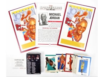 Cards - Basketball - 1991 Set Of Courtside Draft Pix (45 Cards) Plus 3 Promo Jordan Cards 5.5' X 8.5'  - Lot A