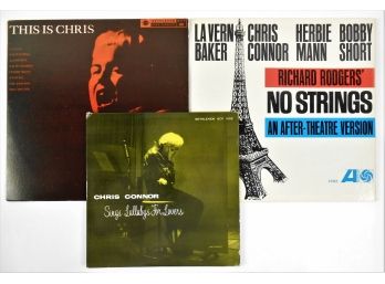 Records - 33 RPM - Jazz -  Three By Chris Connor, With All Star Jazz Accompaniment
